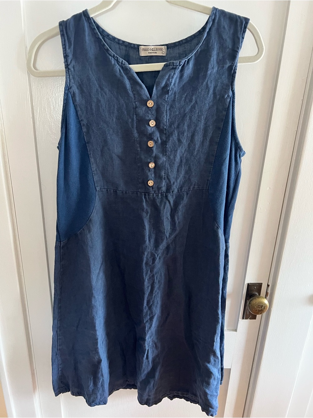 Terzo millennio Blue Linen Blend Dress